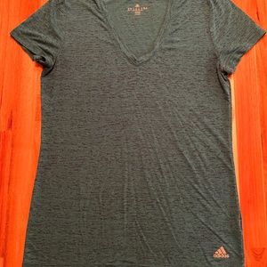 Adidas V-Neck Tee - Green (M)